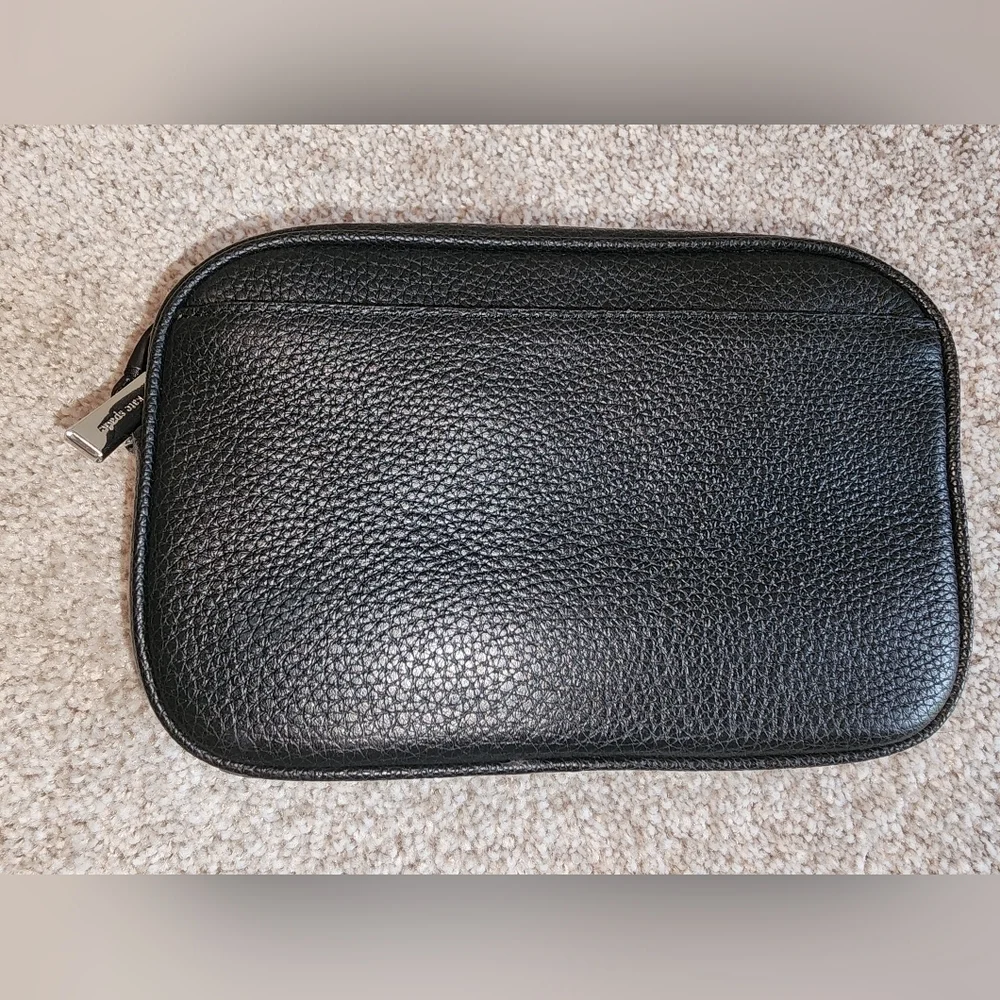 Kate‎ Spade Glitter Camera Black Leather Clutch